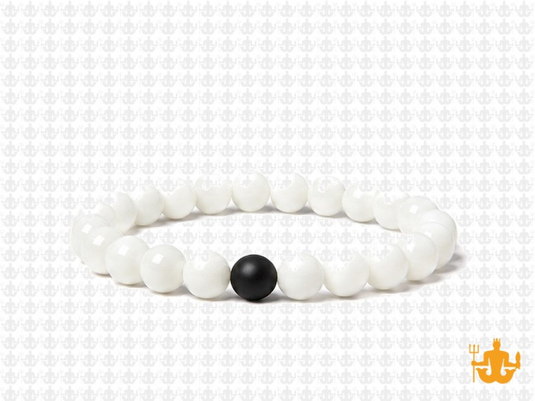 6mm White Jade Elastic Bracelet 7.5" natural [b2b40k]