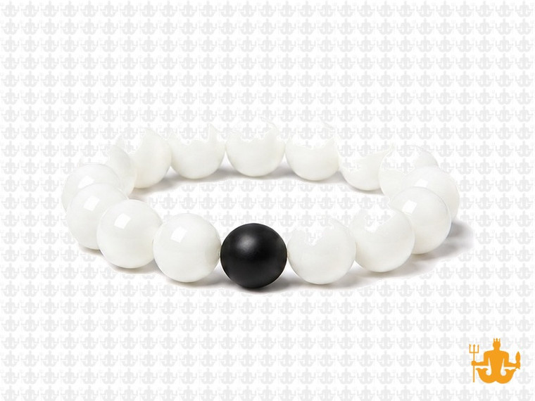 10mm White Jade Elastic Bracelet 7.5" natural [b4b40k]