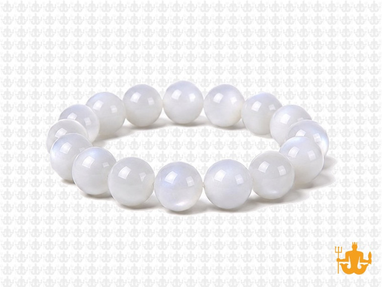 10mm China Mother Of Pearl Elastic Bracelet 7.5" natural [b4d53]