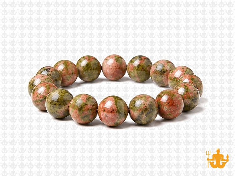 10mm Unakite Elastic Bracelet 7.5" natural [b4b21]