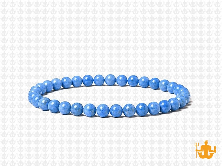 4mm Lapis Magnesite Elastic Bracelet 7.5" [b1tl]