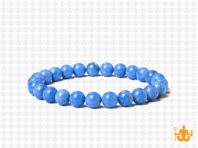 6mm Lapis Magnesite Elastic Bracelet 7.5" [b2tl]