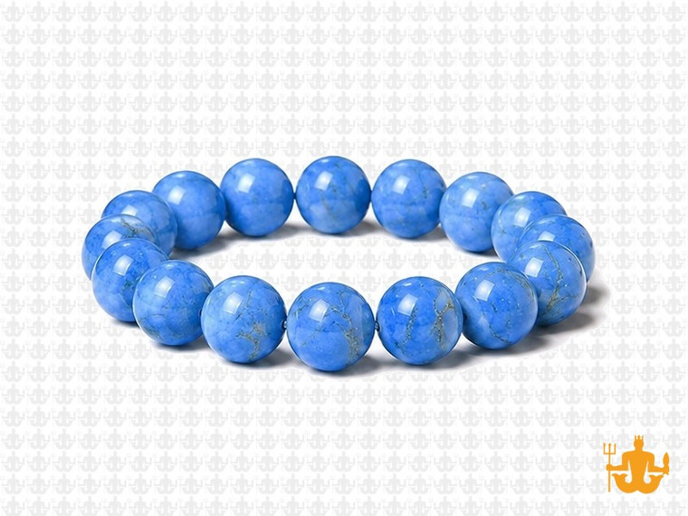 10mm Lapis Magnesite Elastic Bracelet 7.5" [b4tl]