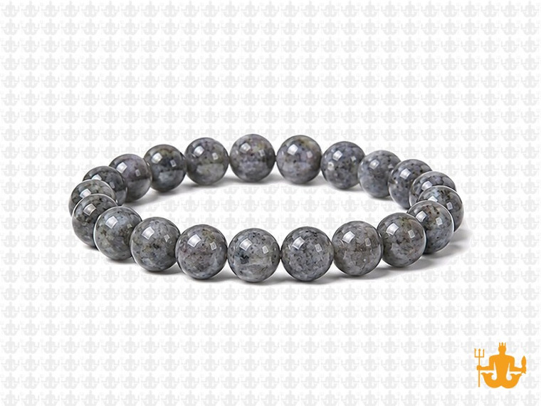 8mm Black Labradorite Elastic Bracelet 7.5" natural [b3d40]