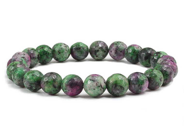 6mm China Ruby Zoisite Elastic Bracelet 7.5" dyed [b2r1]