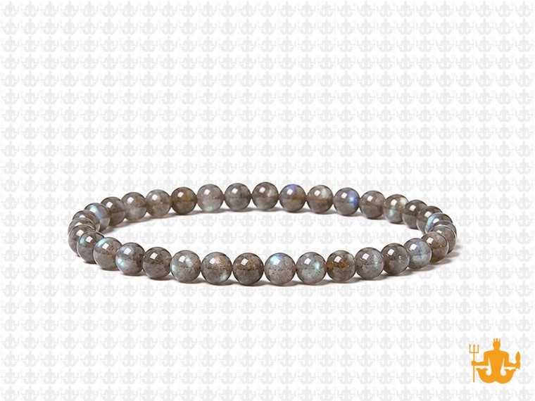 4mm Labradorite Elastic Bracelet 7.5" natural [b1r40]