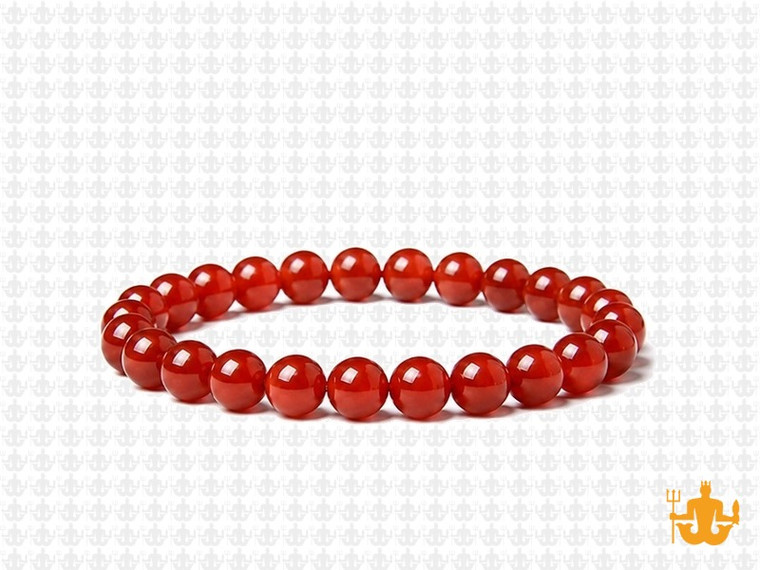 6mm Red Agate Elastic Bracelet 7.5" heated [b2f10]