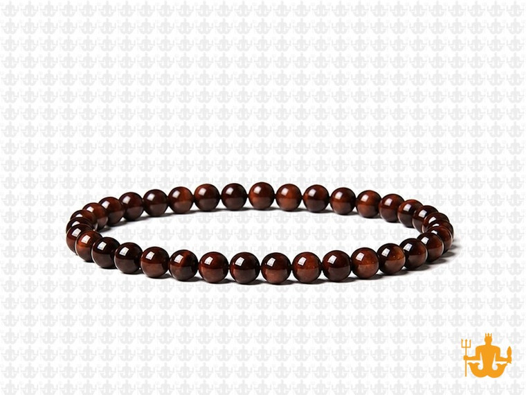 4mm Red Tiger Eye Elastic Bracelet 7.5" natural [b1d6]