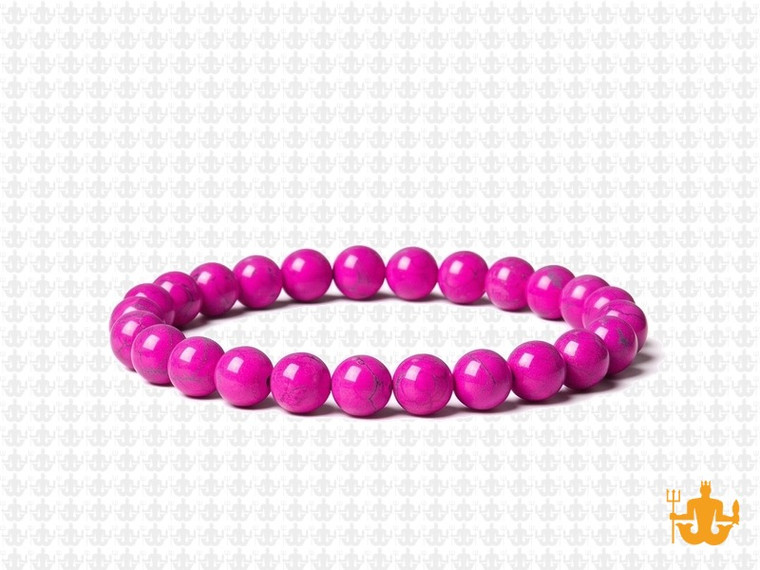 6mm Pink Magnesite Elastic Bracelet 7.5" [b2tf]