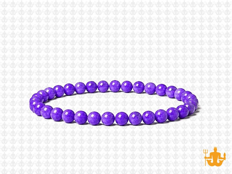 4mm Purple Magnesite Elastic Bracelet 7.5" [b1tp]
