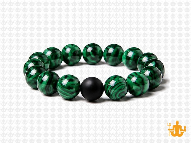 10mm Green Malachite Elastic Bracelet 7.5" synthetic [b4r37k]