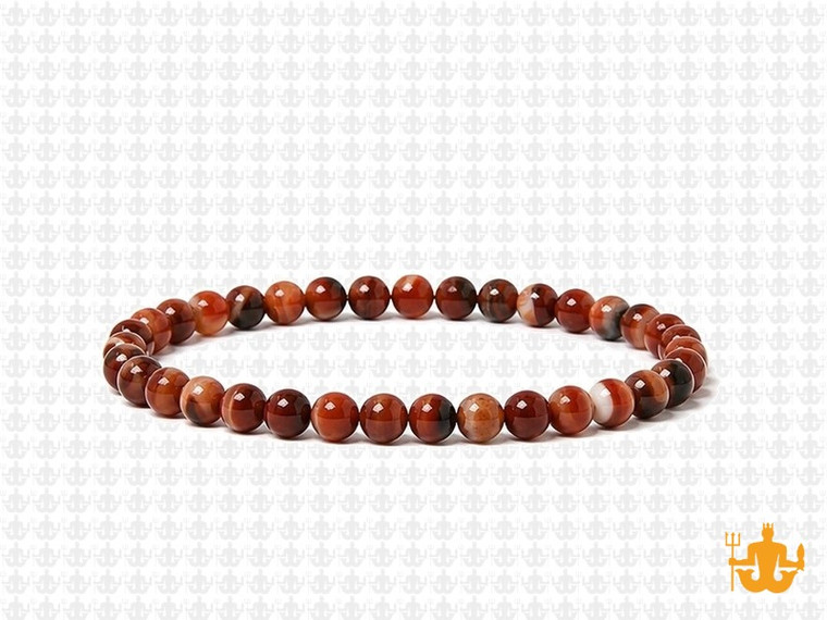 4mm Botswana Agate Elastic Bracelet 7.5" natural [b1f27]