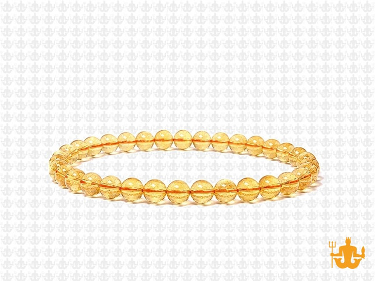 4mm Citrine Crystal Elastic Bracelet 7.5" natural [b1r7]