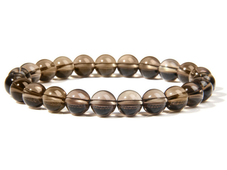 10mm Smoky Crystal Elastic Bracelet 7.5" natural [b4r4]