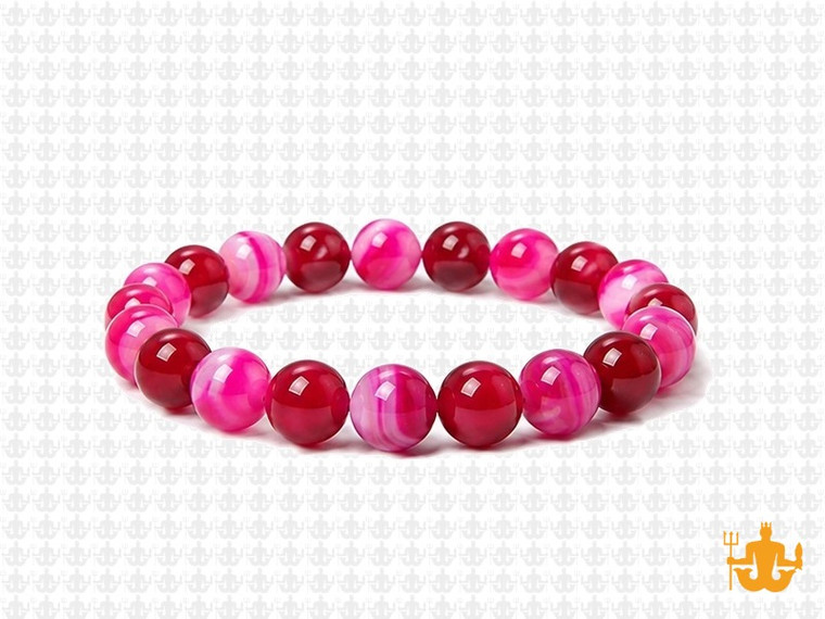 8mm Rose Agate Elastic Bracelet 7.5" dyed [b3f11]