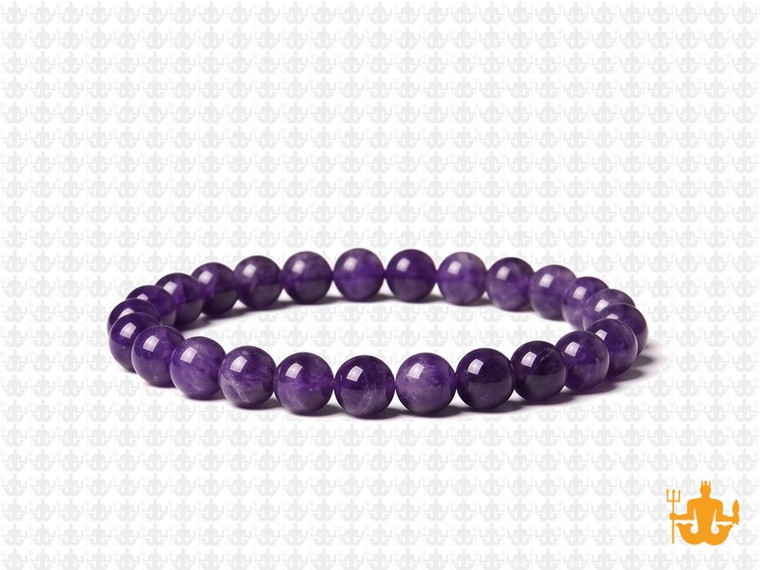 6mm Purple Agate Elastic Bracelet 7.5" dyed [b2f14]