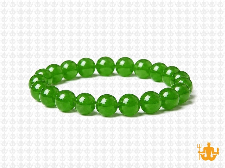 8mm Green Agate Elastic Bracelet 7.5" dyed [b3f13]