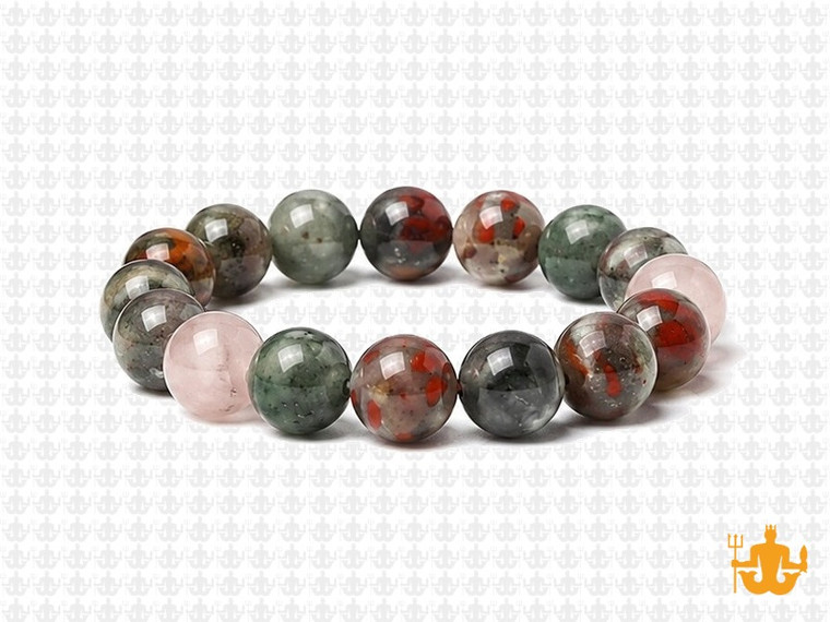 10mm Africa Blood Agate Elastic Bracelet 7.5" natural [b4r71]