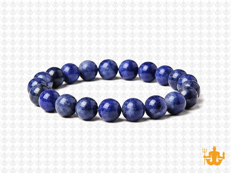 8mm Dark Sodalite Elastic Bracelet 7.5" natural [b3r25]