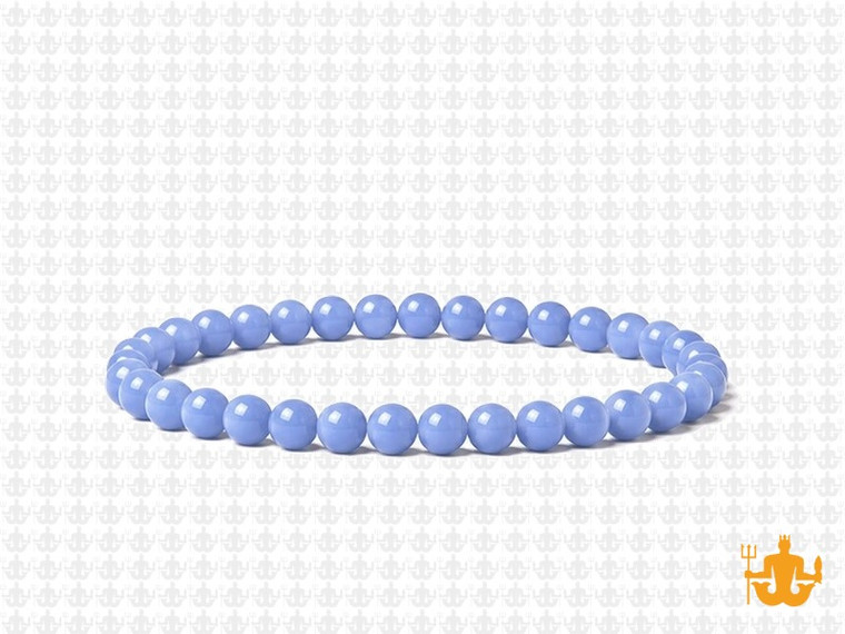4mm Aquamarine Elastic Bracelet 7.5" dyed quartz [b1r75]