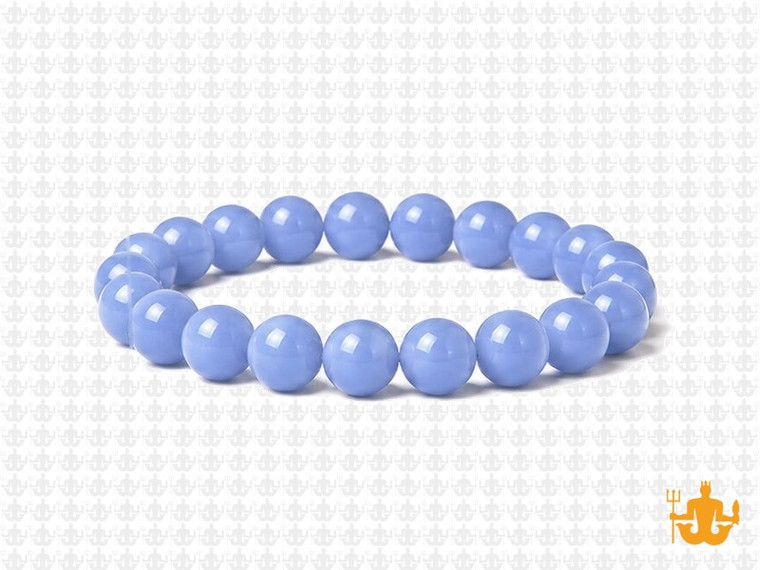 8mm Aquamarine Elastic Bracelet 7.5" dyed quartz [b3r75]
