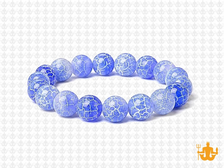 8mm Blue Spider Agate Elastic Bracelet 7.5" dyed [b3f31b]