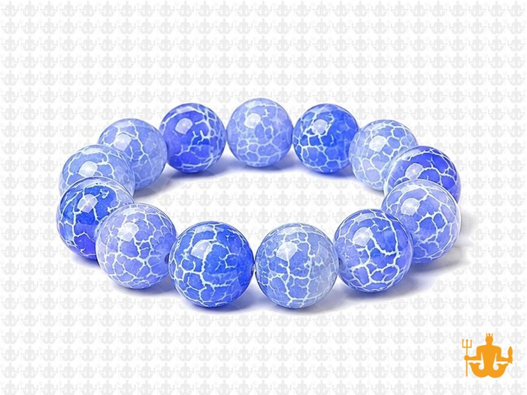 10mm Blue Spider Agate Elastic Bracelet 7.5" dyed [b4f31b]