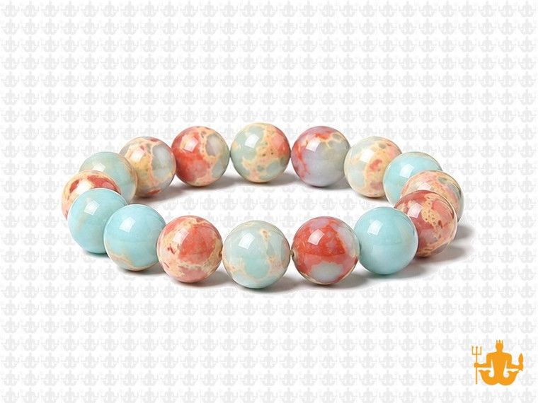10mm Red Brown Amazonite Elastic Bracelet 7.5" natural [b4r42]