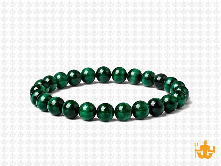 6mm Green Tiger Eye Elastic Bracelet 7.5" dyed [b2g3g]