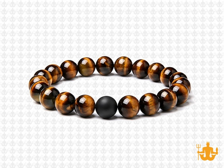 8mm Yellow Tiger Eye Elastic Bracelet 7.5" dyed [b3da2k]