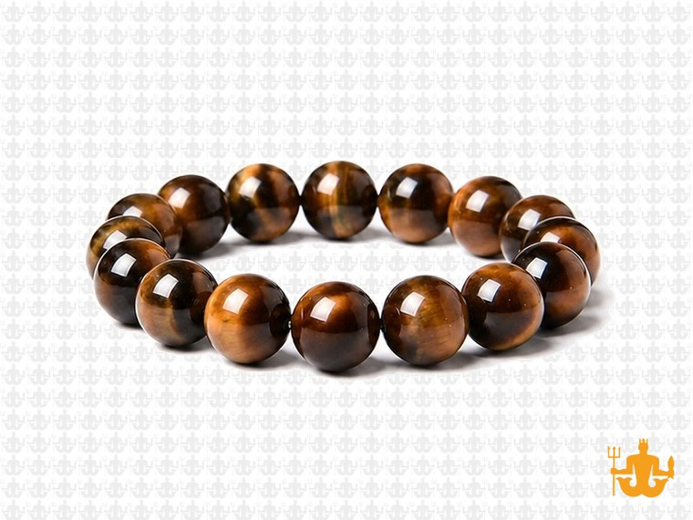 10mm Yellow Tiger Eye Elastic Bracelet 7.5" A Grade natural [b4g3y]
