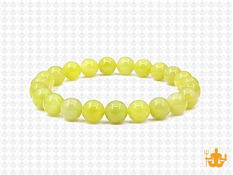 8mm Lemon Agate Elastic Bracelet 7.5" dyed [b3b82]