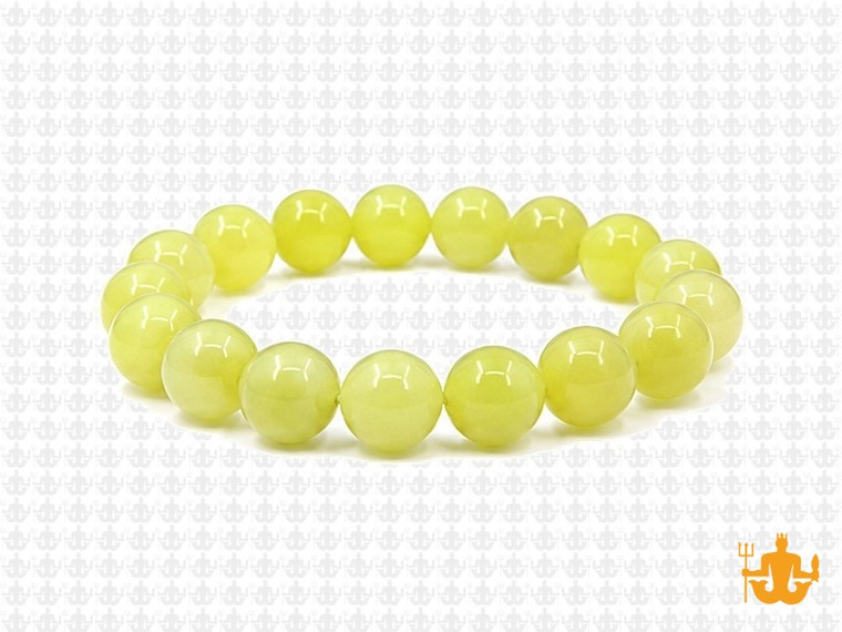 10mm Lemon Agate Elastic Bracelet 7.5" dyed [b4b82]