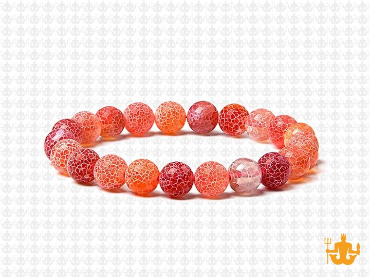 8mm Red Spider Agate Elastic Bracelet 7.5" heated [b3f31r]