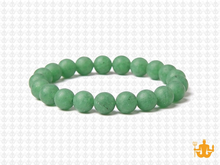 8mm Matte Green Aventurine Elastic Bracelet 7.5" natural [b3b15m]