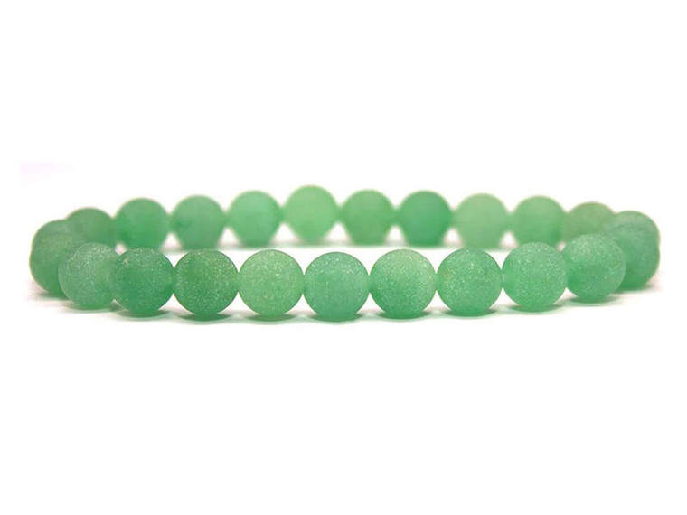 10mm Matte Green Aventurine Elastic Bracelet 7.5" natural [b4b15m]