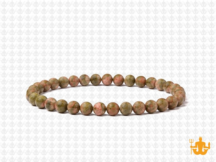 4mm Matte Unakite Elastic Bracelet 7.5" natural [b1b21m]