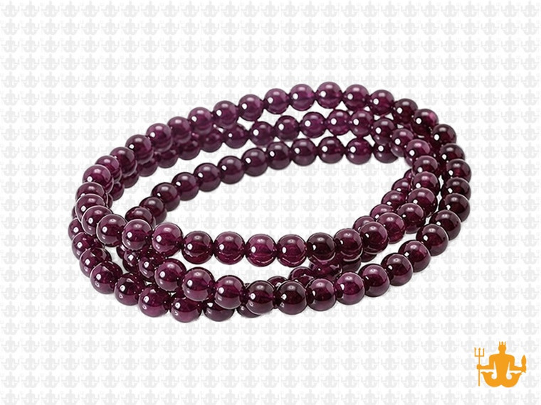 4mm Garnet Round Beads 15.5" natural [4m2]