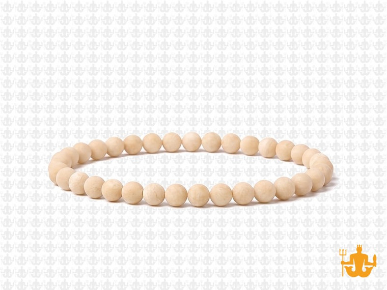 4mm Matte River Fossil Elastic Bracelet 7.5" natural [b1c34m]