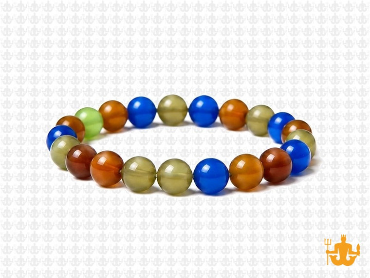 8mm Mix Matte Dark Quartz Elastic Bracelet 7.5" synthetic [b3x11]