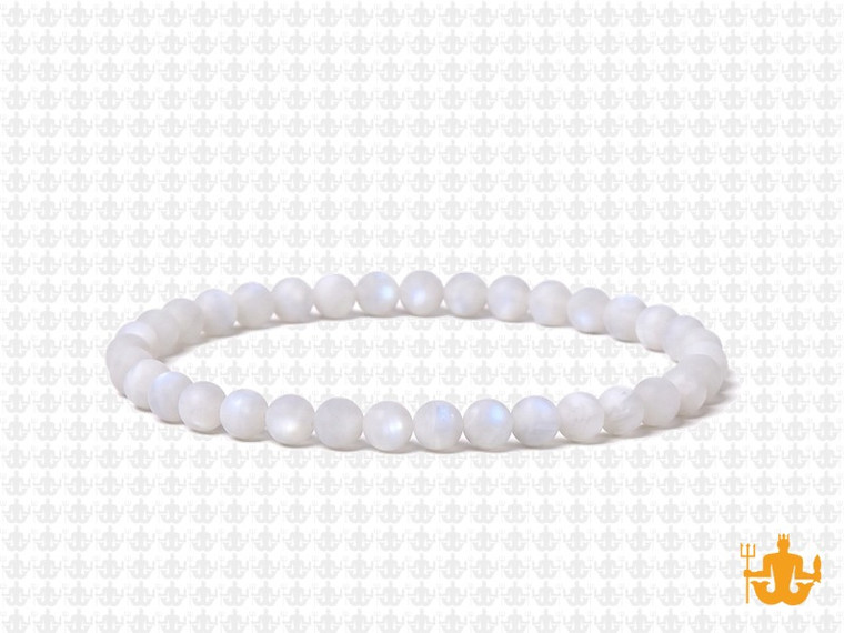 4mm Matte Mother Of Pearl Elastic Bracelet 7.5" natural [b1d53m]