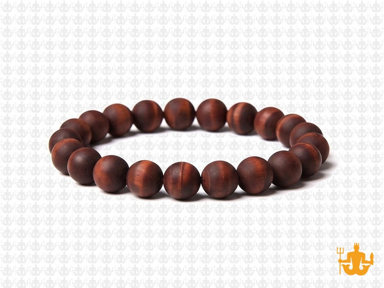 8mm Matte Red Tiger Eye Elastic Bracelet 7.5" natural [b3d6m]