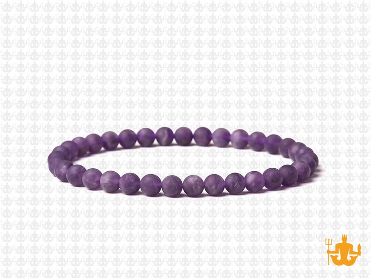 4mm Matte Purple Agate Elastic Bracelet 7.5" dyed [b1f14m]