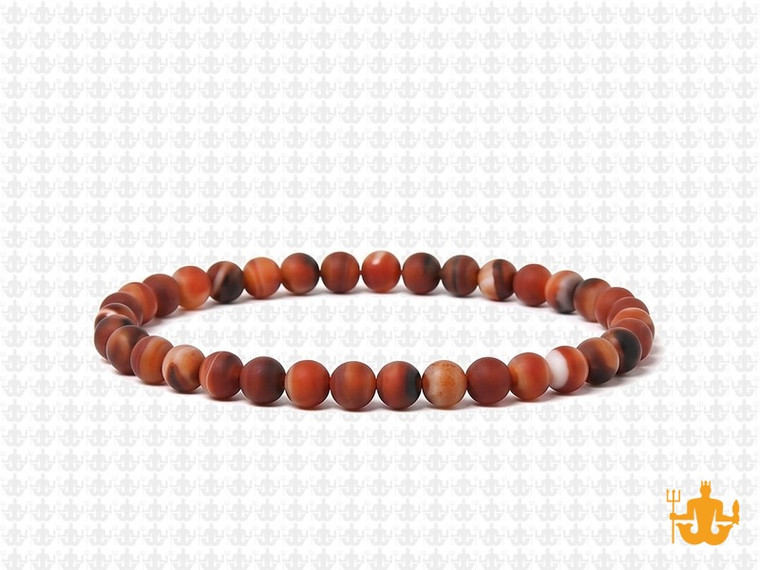 4mm Matte Botswana Agate Elastic Bracelet 7.5" natural [b1f27m]
