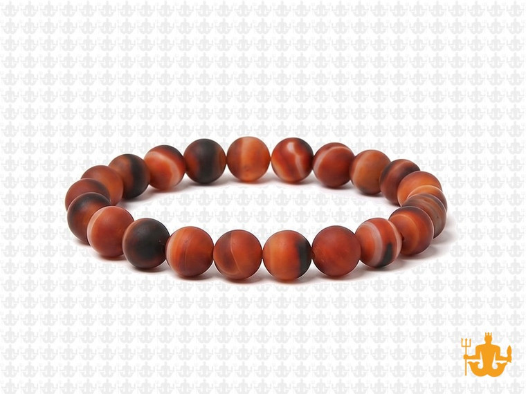8mm Matte Botswana Agate Elastic Bracelet 7.5" natural [b3f27m]