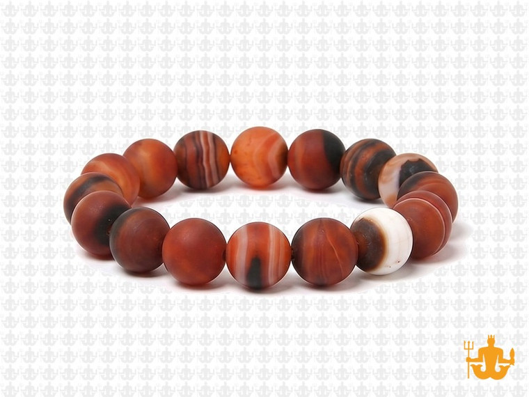 10mm Matte Botswana Agate Elastic Bracelet 7.5" natural [b4f27m]