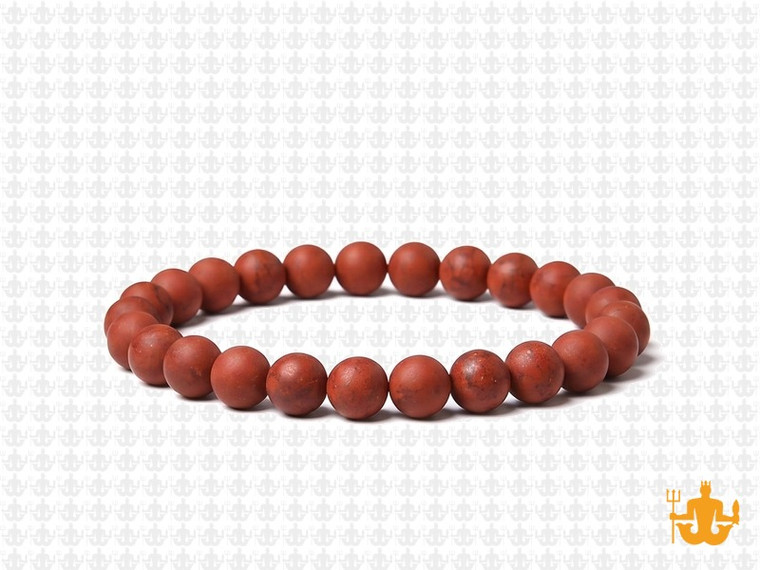6mm Matte Red Jasper Elastic Bracelet 7.5" natural [b2r12m]