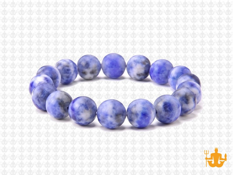 10mm Matte Sodalite Elastic Bracelet 7.5" natural [b4r24m]