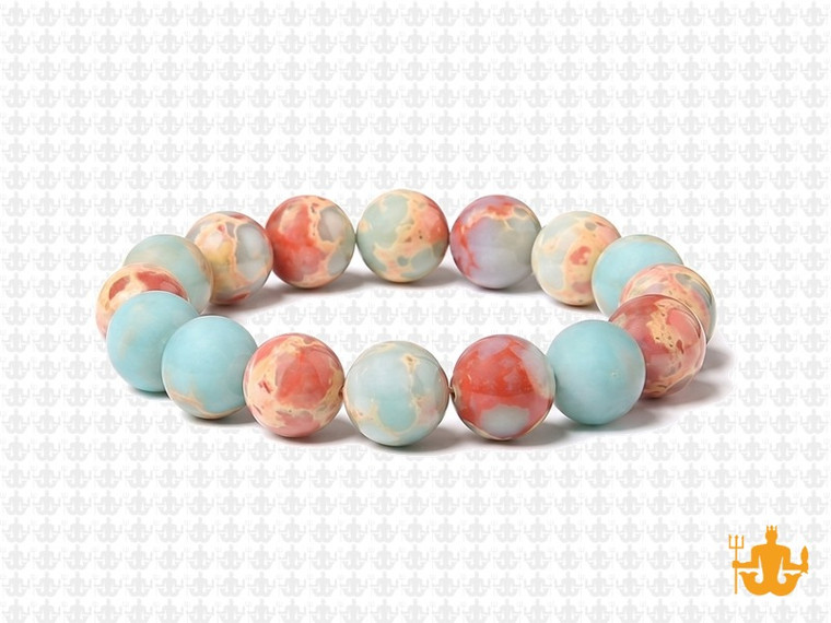 10mm Matte Red Brown Amazonite Elastic Bracelet 7.5" natural [b4r42m]