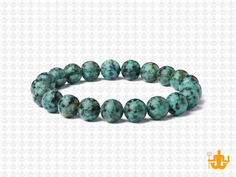 8mm Matte Africa Turquoise Elastic Bracelet 7.5" natural [b3r65m]